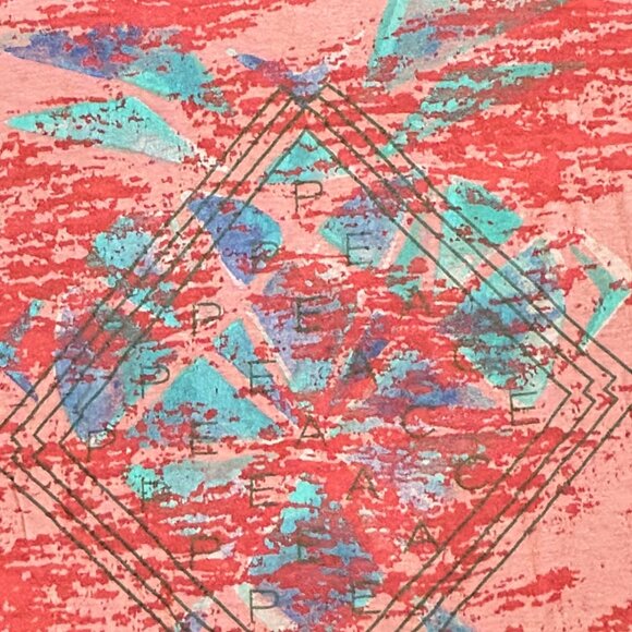 77KIDS GIRLS ORANGE PEACE T-SHIRT W/GEOMETRIC GRAPHIC IN FRONT SIZE SMALL - Picture 6 of 9